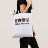 Celebrate Diversity Dachshund Dog. Perfect ontwerp Tote Bag (Dichtbij)