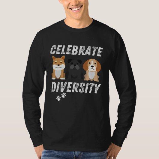 Celebrate Diversity Dogs Men & Women T-shirt (Voorkant)