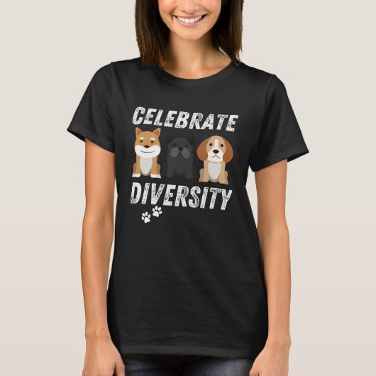 Celebrate Diversity Dogs Men & Women T-shirt (Voorkant)