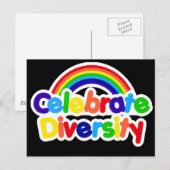 Celebrate Diversity Gay Pride Rainbow Briefkaart (Voorkant / Achterkant)