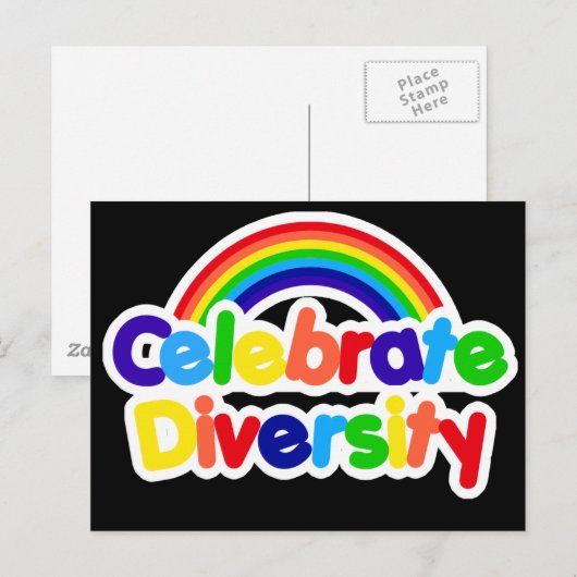 Celebrate Diversity Gay Pride Rainbow Briefkaart (Voorkant / Achterkant)
