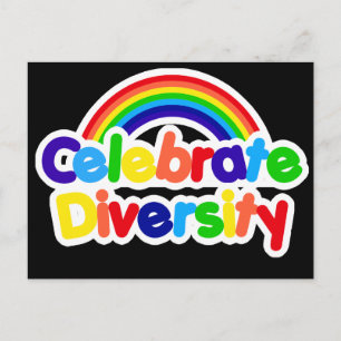 Celebrate Diversity Gay Pride Rainbow Briefkaart