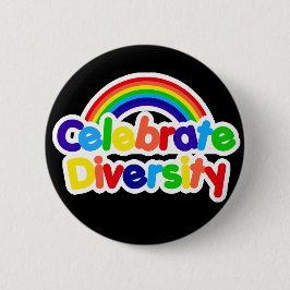 Celebrate Diversity Gay Pride Rainbow Ronde Button 5,7 Cm