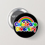 Celebrate Diversity Gay Pride Rainbow Ronde Button 5,7 Cm (Voorkant /achterkant)