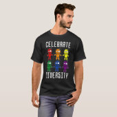 Celebrate Diversity Halloween Voodoo Doll T-shirt (Voorkant volledig)