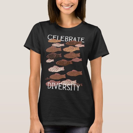 Celebrate Diversity Inclusion Gummy Fish Racial Eq T-shirt (Voorkant)