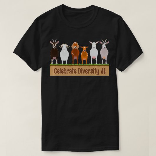 Celebrate Diversity Pet Funny Goats s for Goat Lov T-shirt (Design voorkant)