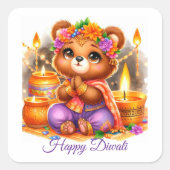Celebrate Diwali Vierkante Sticker (Voorkant)