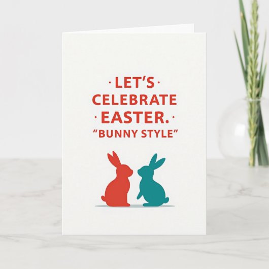 Celebrate Easter Bunny Style Card Kaart (Voorkant)