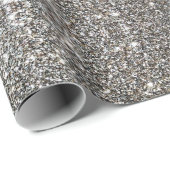 Celebrate en Party Silver Glitter Cadeaupapier (Rol Hoek)