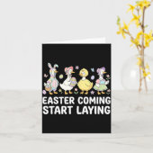 Celebrate Girls Easter Geese And Silly Easter Cost Kaart (Gele Bloem)