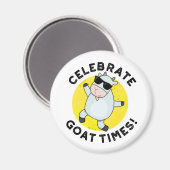 Celebrate Goat Times Funny Animal Pun Magneet (Voorkant / Achterkant)