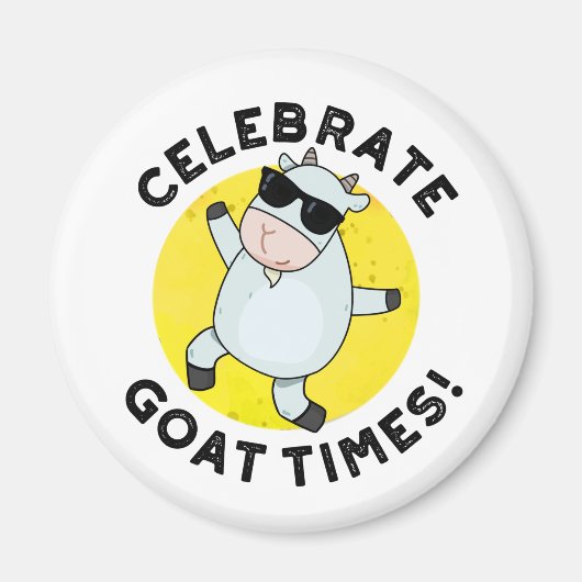 Celebrate Goat Times Funny Animal Pun Magneet (Voorkant)