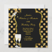 Celebrate Gold Faux Folie Polka Dot High Heel Part Kaart (Achterkant)