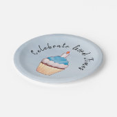 Celebrate Good Times Cupcake Blue Papieren Bordje (Gekanteld)