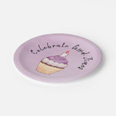 Celebrate Good Times Cupcake Paars Papieren Bordje (Gekanteld)