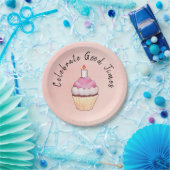 Celebrate Good Times Cupcake roze Papieren Bordje (Feest)