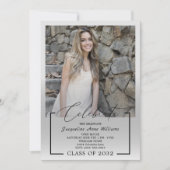 Celebrate Graduating Class of Photo Grey & Black Kaart (Voorkant)