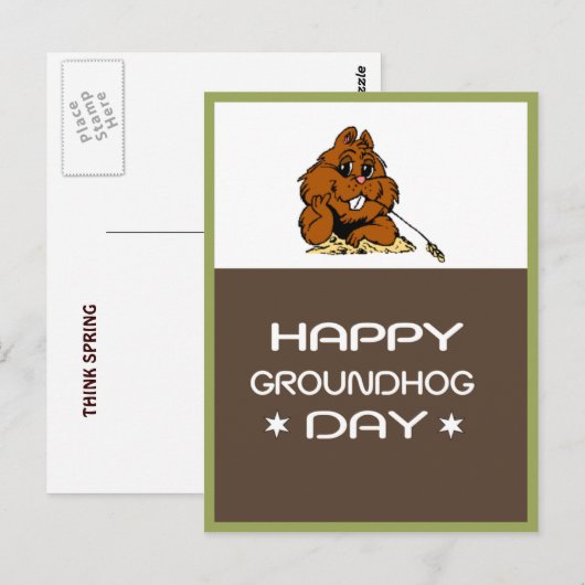 Celebrate Groundhog Day Briefkaart (Voorkant / Achterkant)