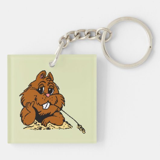 Celebrate Groundhog Day Sleutelhanger (Achterkant)