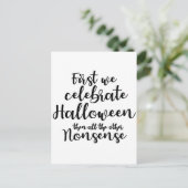 celebrate Halloween funny Briefkaart (Staand voorkant)