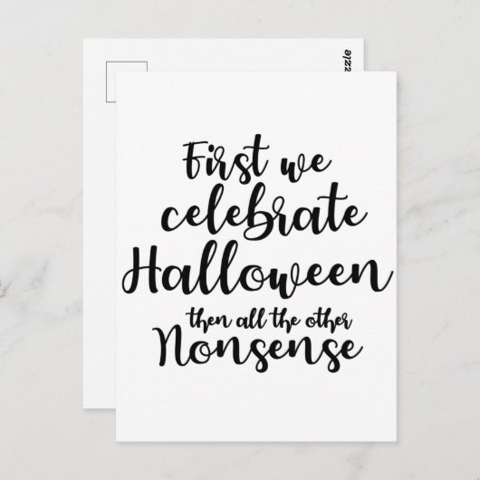 celebrate Halloween funny Briefkaart (Voorkant / Achterkant)