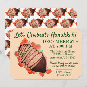 Celebrate Hanukkah Brisket Jewish Feestdagen Party Kaart