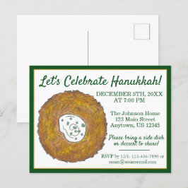 Celebrate Hanukkah Latkes Joodse Feestdagen Partij Uitnodiging Briefkaart