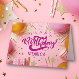 Celebrate! Happy Birthday Girl Greeting Card Bedankkaart