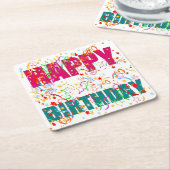 Celebrate Happy Birthday Kartonnen Onderzetters (Schuin)