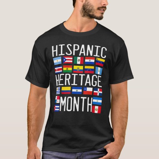 Celebrate Hispanic Heritage Month Latino Countries T-shirt (Voorkant)