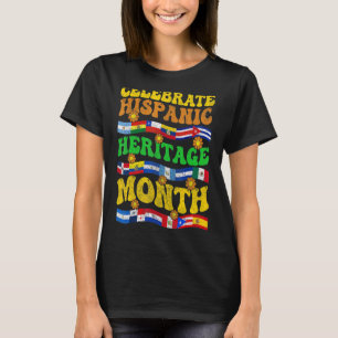 Celebrate Hispanic Heritage Month Shirt, Groovy Pr T-shirt