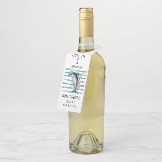 CELEBRATE HOLE IN 1, MARINE LIFE DOLPHIN ART BOTT FLESSENHANGER (Schuin)