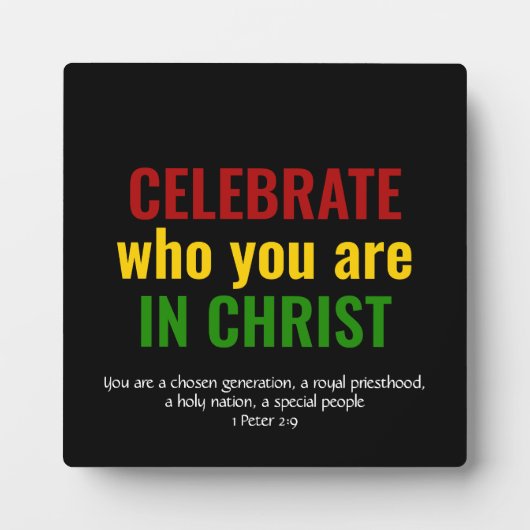 CELEBRATE-identiteit in Christus BHM-kleuren Fotoplaat (Voorkant)