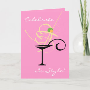 Celebrate In Style Martini Birthday Kaart