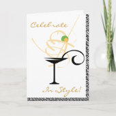 Celebrate In Style Martini Swirl Happy Birthday Kaart (Voorkant)