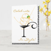Celebrate In Style Martini Swirl Happy Birthday Kaart (Gele Bloem)