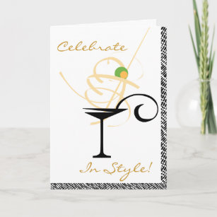 Celebrate In Style Martini Swirl Happy Birthday Kaart