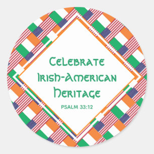 CELEBRATE IRISH-AMERICAN HERITAGE Christelijk Ronde Sticker