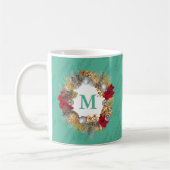 CELEBRATE JESUS Mint Green Kerstmonogram Koffiemok (Links)