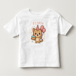Celebrate Joy: Schattige kat met ballonnen en taar Kinder Shirts