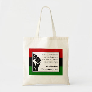 CELEBRATE JUNETEENTH  Christelijke versie Tote Bag