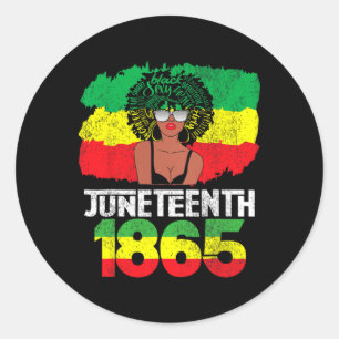 Celebrate Juneteenth Messy Bun Black Women 1865 Ju Ronde Sticker