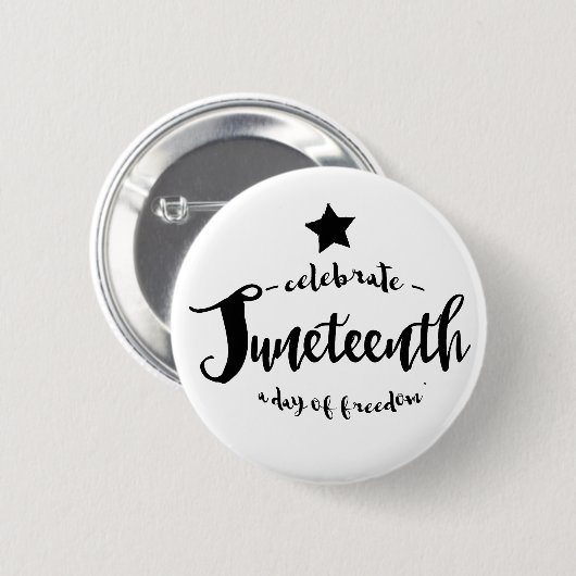 Celebrate Juneteenth Star Ronde Button 5,7 Cm (Voorkant /achterkant)