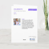 Celebrate - Kinder kunst voor CHOC Bedankkaart (Achterkant)