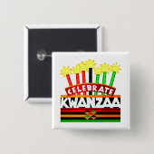 Celebrate Kwanzaa Vierkante Button 5,1 Cm (Voorkant /achterkant)