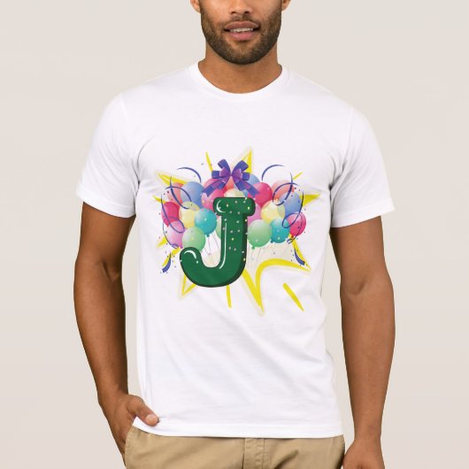 Celebrate Letter J Mannen T-Shirt (Voorkant)