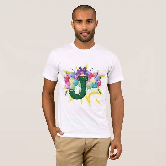 Celebrate Letter J Mannen T-Shirt (Voorkant volledig)