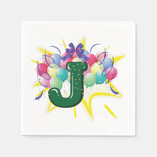 Celebrate Letter J Paper Napkins Servet (Voorkant)