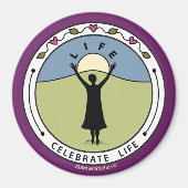 Celebrate Life A_Round Magnet 3" (Voorkant)
